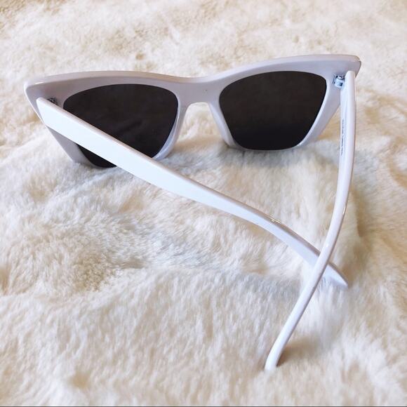 Kiara White Mirrored Full Rim Cat Eye Sunglasses - Picture 7 of 8